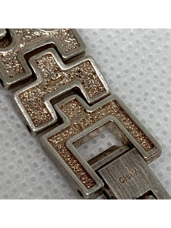Ecclissi 925 Sterling Silver Bamboo Link women Watch quartz 25mm 7.5” running main image 9